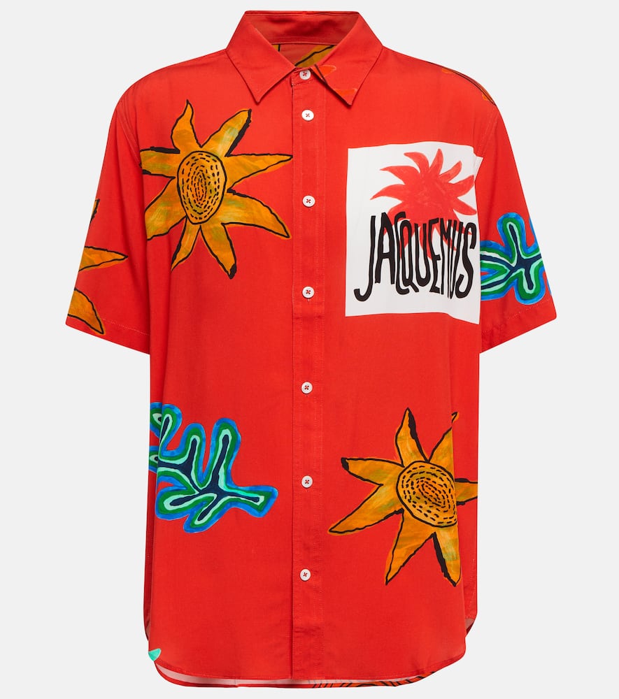 Jacquemus La Chemise Melo Printed Bowling Shirt In Prnt Red Artsy