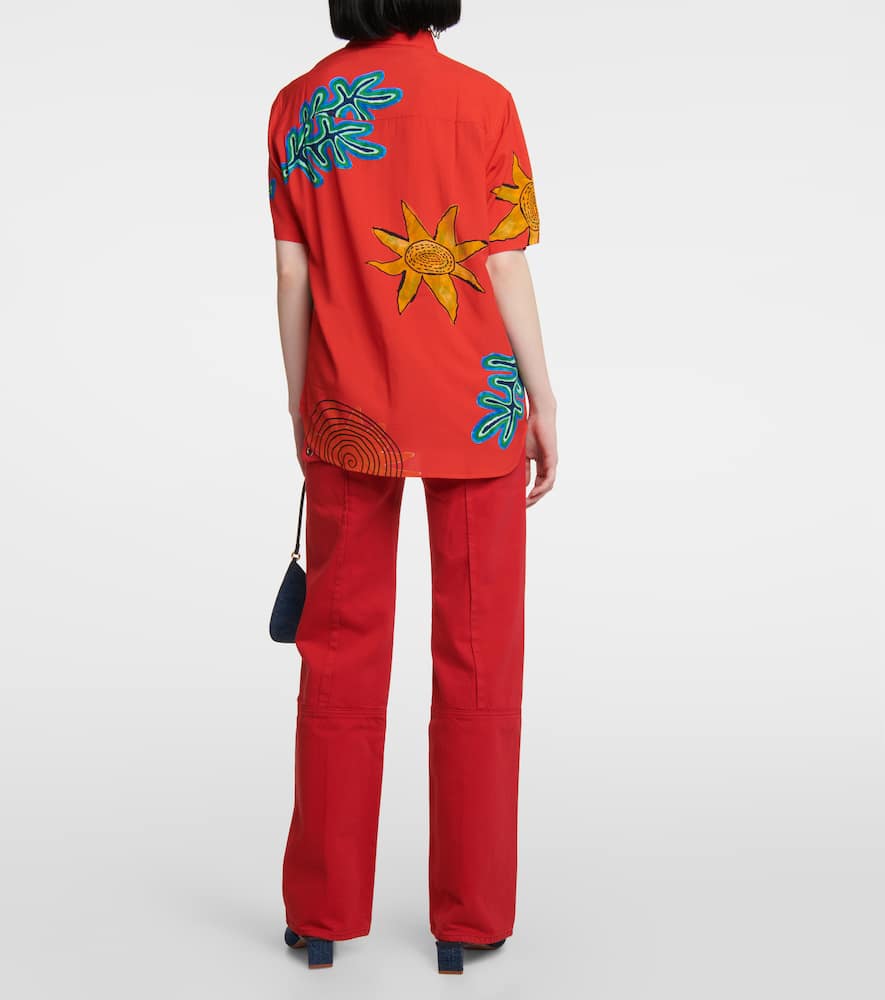 Shop Jacquemus La Chemise Melo Printed Bowling Shirt In Prnt Red Artsy