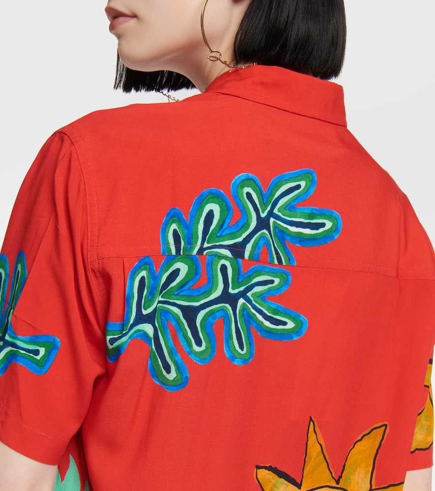 Jacquemus La Chemise Melo Printed Bowling Shirt In Prnt Red Artsy