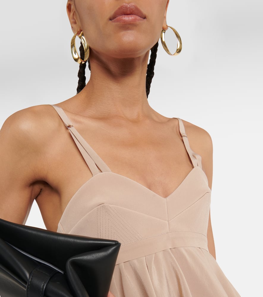 Victoria Beckham Ruffled Asymmetric Cami Top In Beige