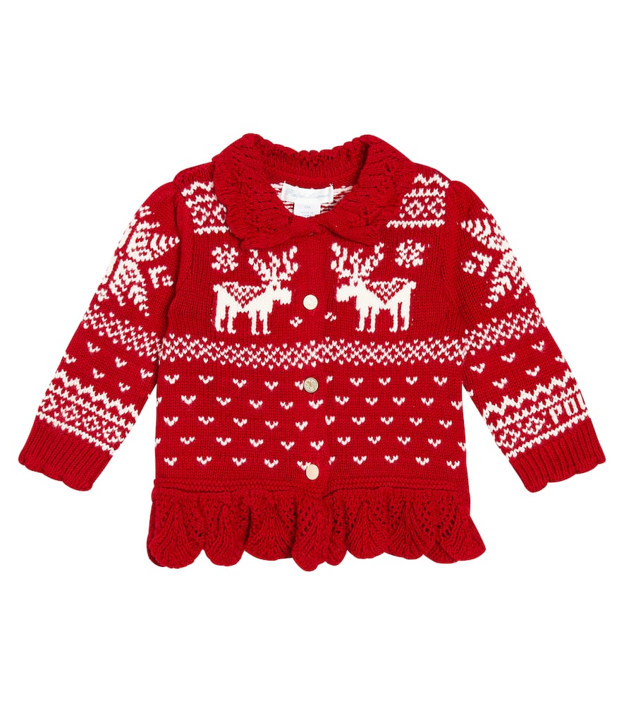 Polo Ralph Lauren Kids Baby intarsia cotton and wool cardigan
