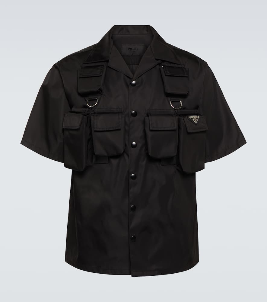 Prada Nylon Short Sleeves Shirt In Black