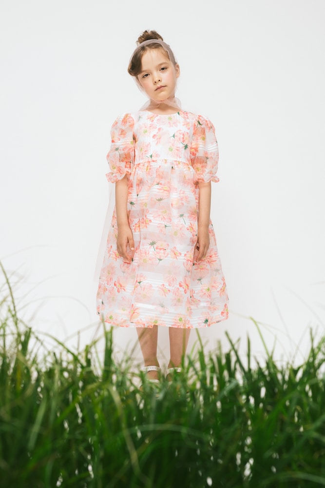  Paade Mode Paade Mode Puff-sleeve Floral Chiffon Dress 