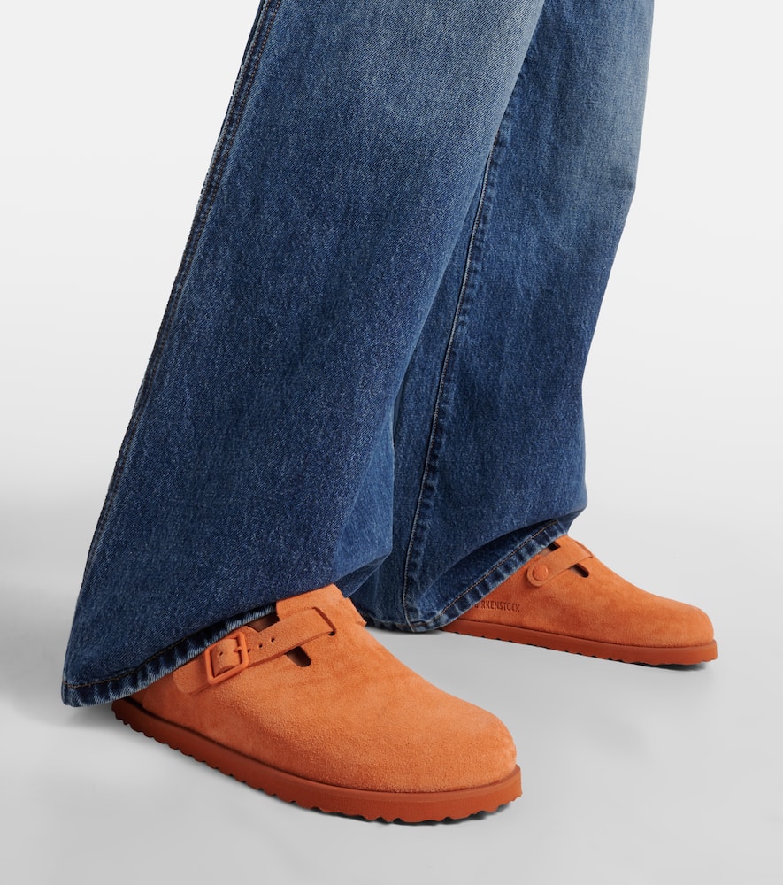 Shop Birkenstock 1774 Tokio Suede Mules In Orange