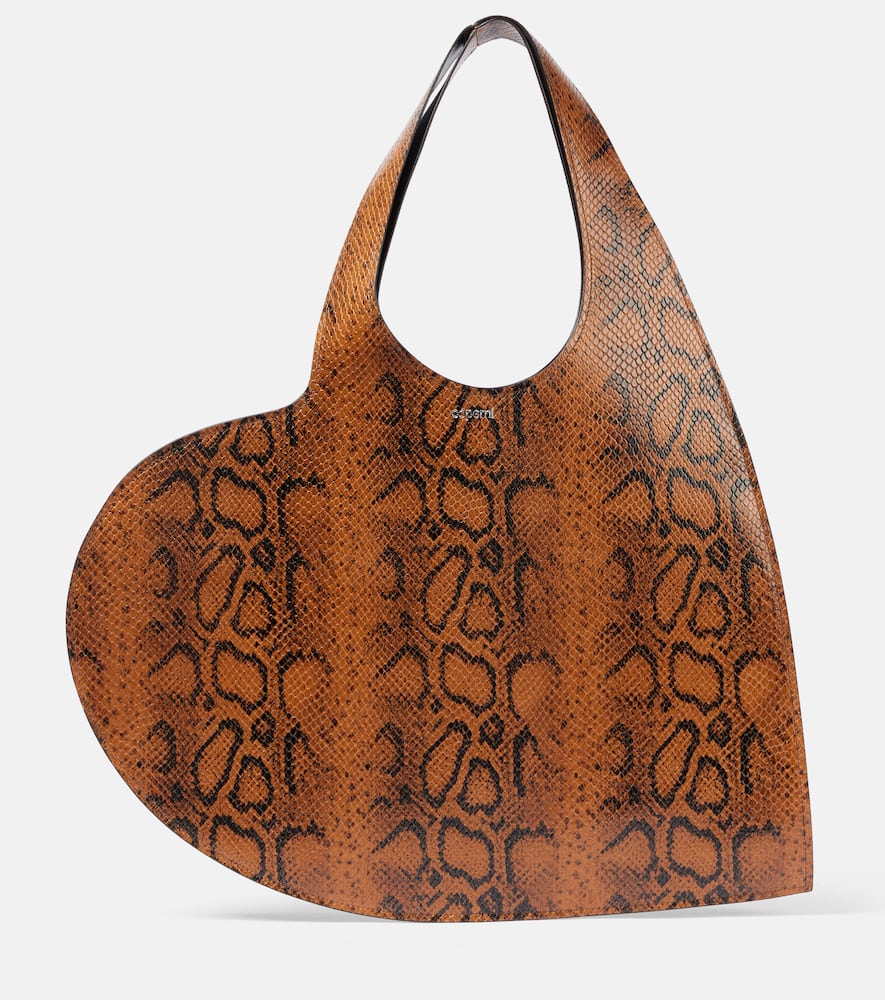 Coperni Heart snake-effect leather tote bag