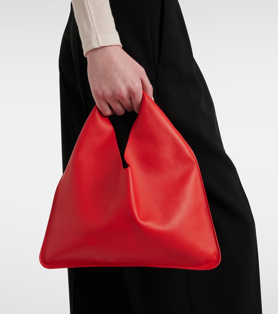 The Row Bindle Small Leather Tote Bag In Red