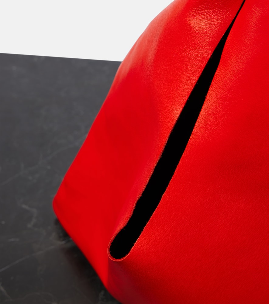 The Row Bindle Small Leather Tote Bag In Red