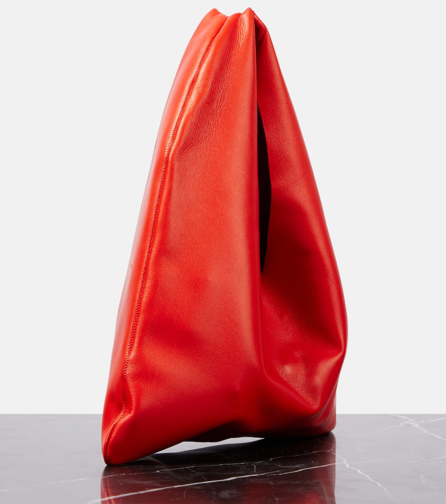 The Row Bindle Small Leather Tote Bag In Red