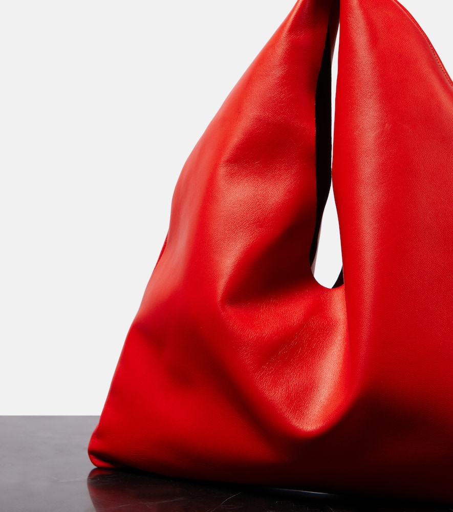 The Row Bindle Small Leather Tote Bag In Red