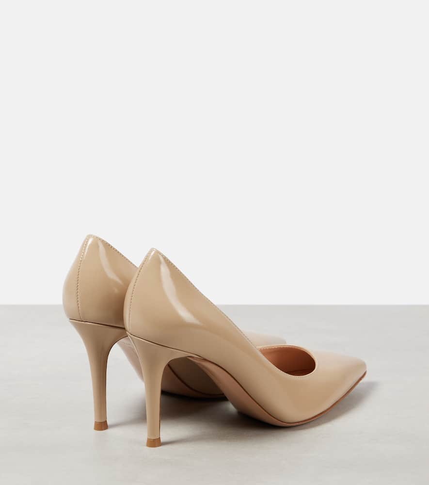 Gianvito Rossi Patent Leather Pigalle Pump Heel In Beige
