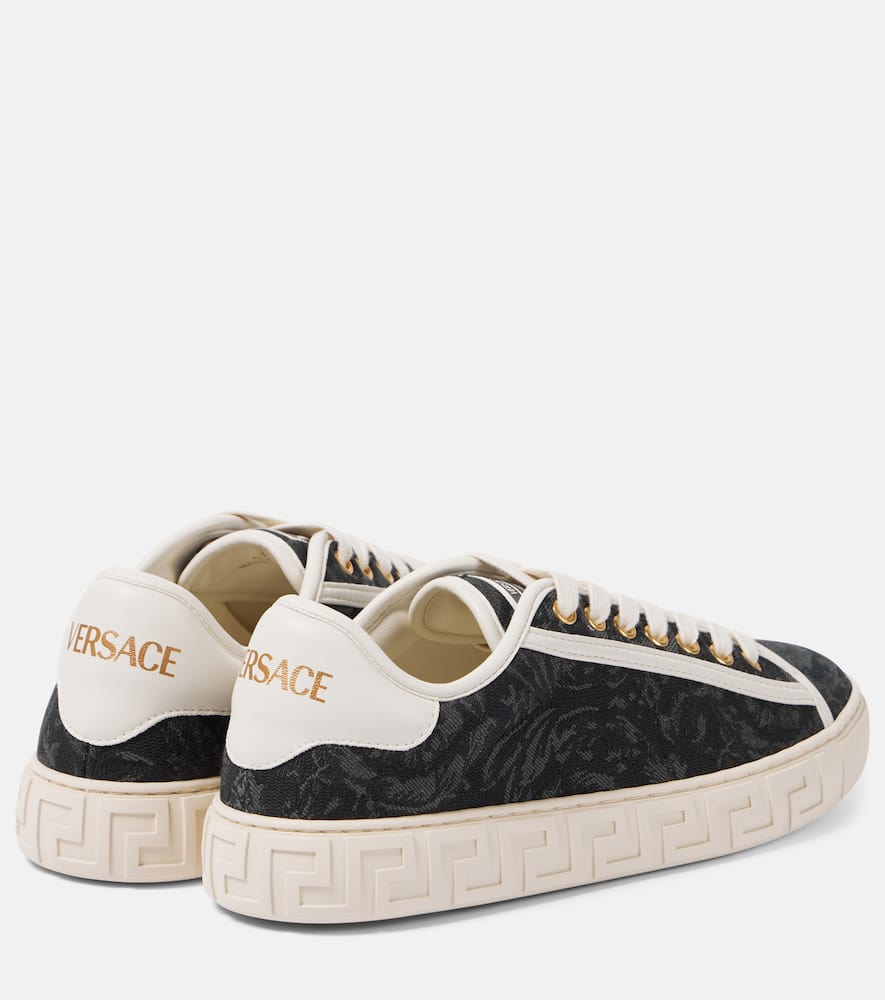 Versace Greca Barocco Sneakers In 2be4c-black+off White-light
