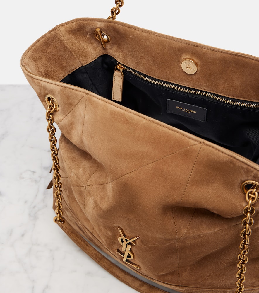 Saint Laurent Jamie Shopping Suede Tote Bag In Brown