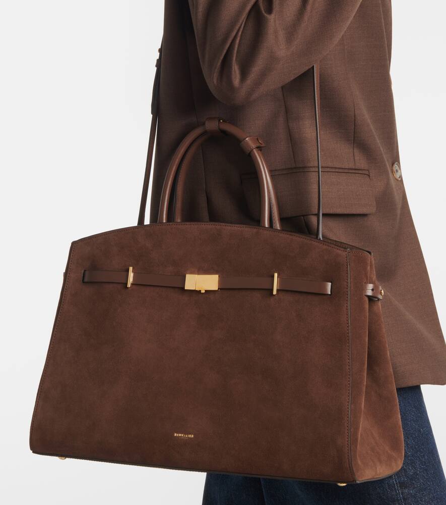 Demellier The Hudson Grain Leather Bag In Brown