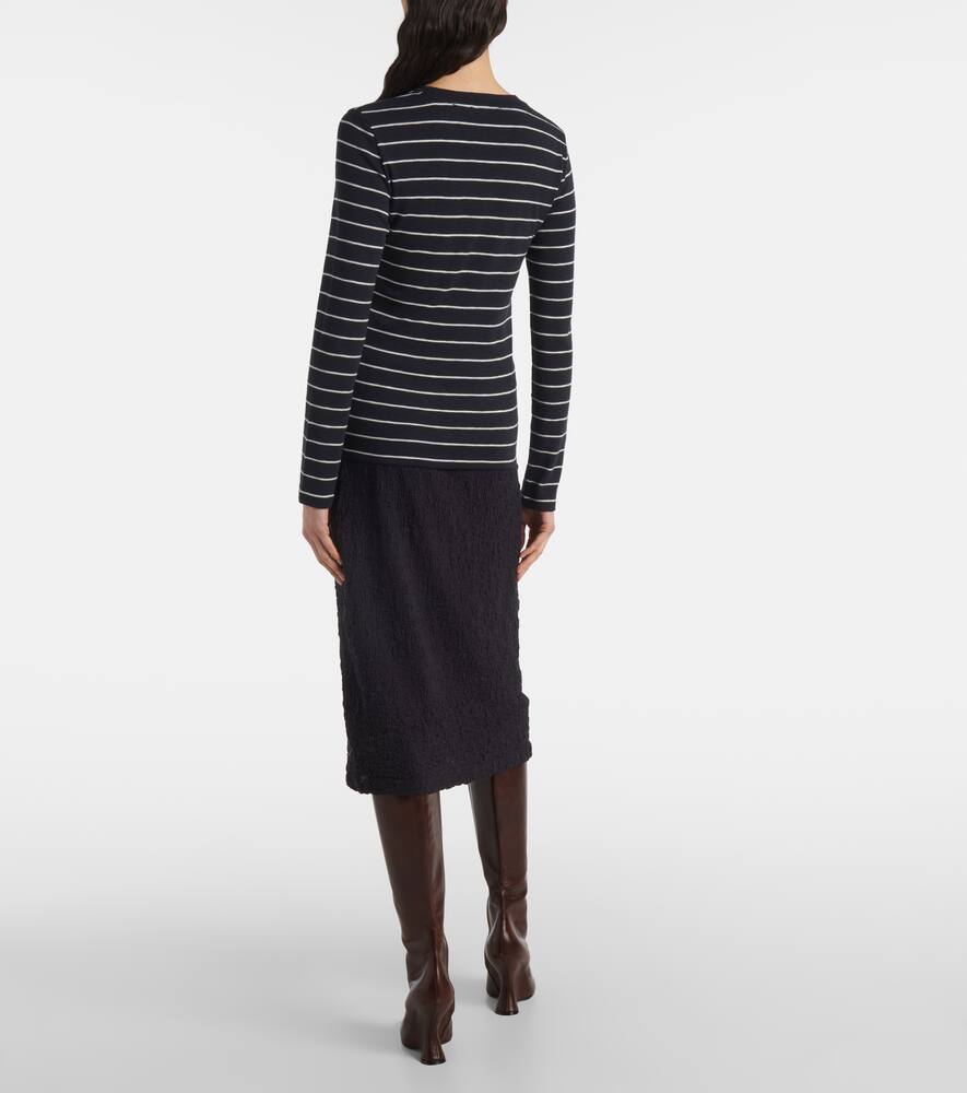 Vince Striped Cotton-blend Top In White
