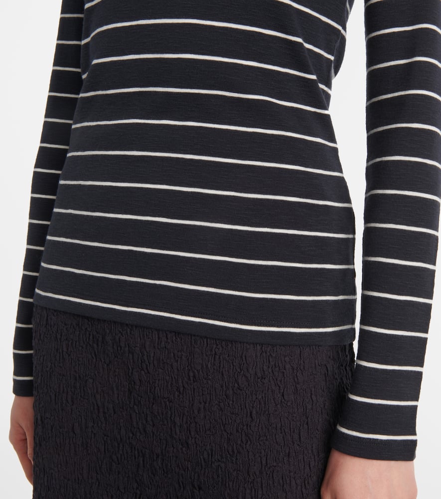 Vince Striped Cotton-blend Top In White