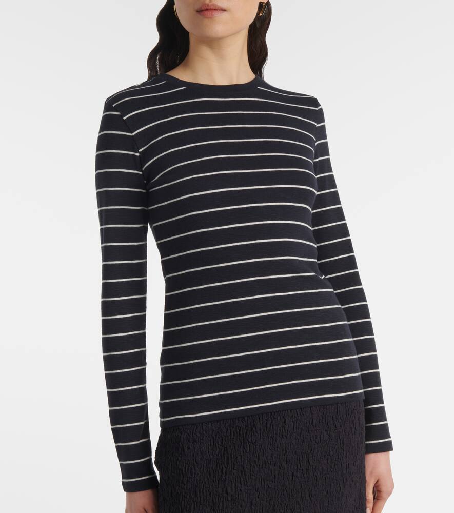 Vince Striped Cotton-blend Top In White