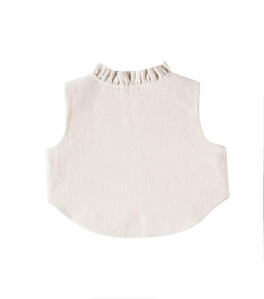 Donsje Baby Sugy Embroidered Linen Vest In Beige