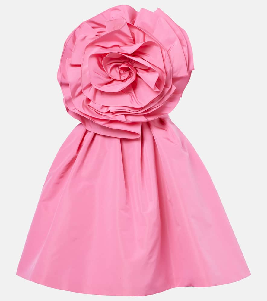 Carolina Herrera Flower Strapless Mini Dress