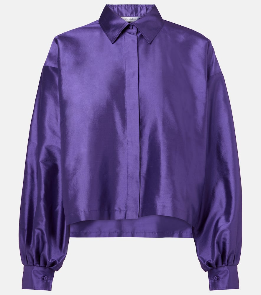 Max Mara Silk Shantung Blouse In Purple