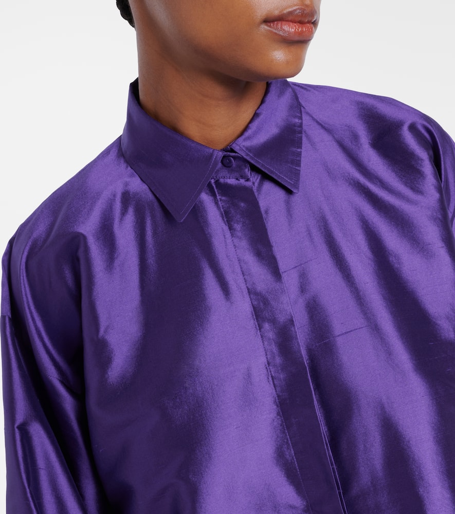 Max Mara Silk Shantung Blouse In Purple