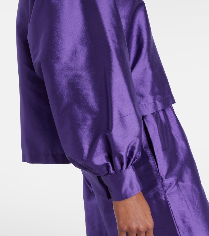 Max Mara Silk Shantung Blouse In Purple