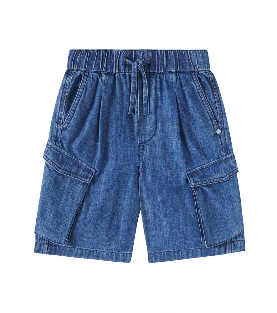 Scotch & Soda The Pitch Loose Denim Cargo Shorts In Blue