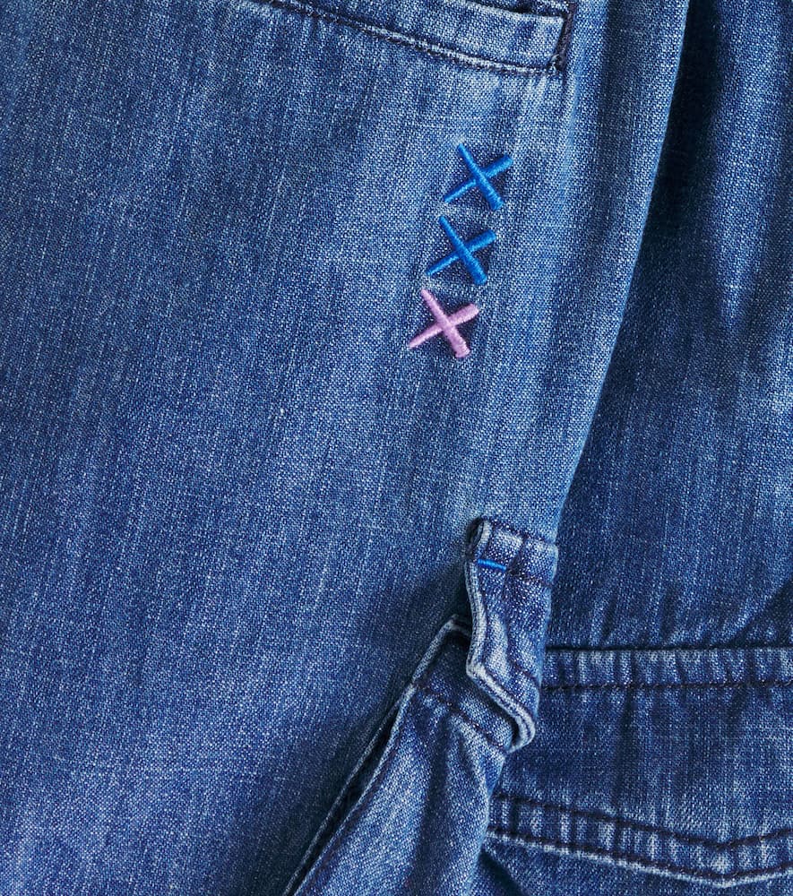 Scotch & Soda The Pitch Loose Denim Cargo Shorts In Blue