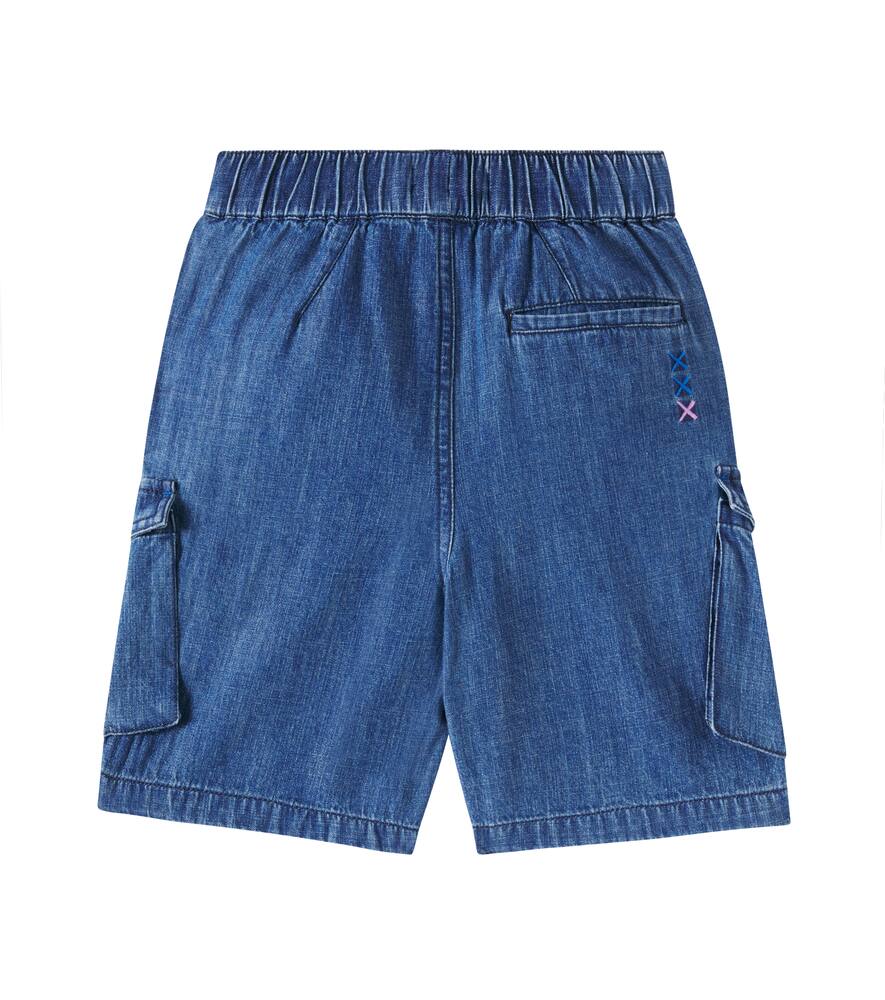 Scotch & Soda The Pitch Loose Denim Cargo Shorts In Blue