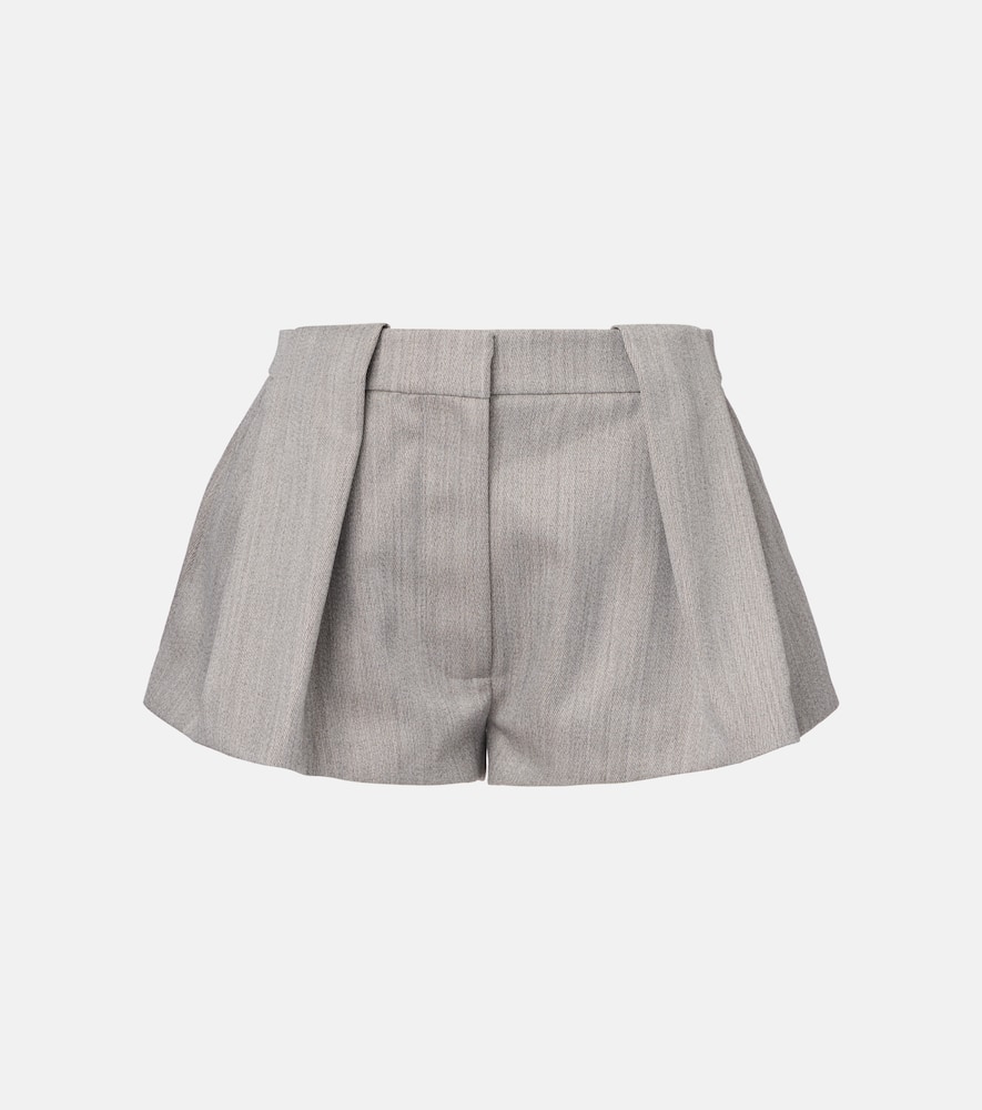 High-rise wool-blend shorts