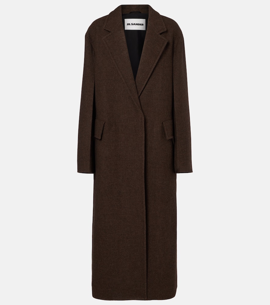 Jil Sander Oversized Wool Coat In Brown