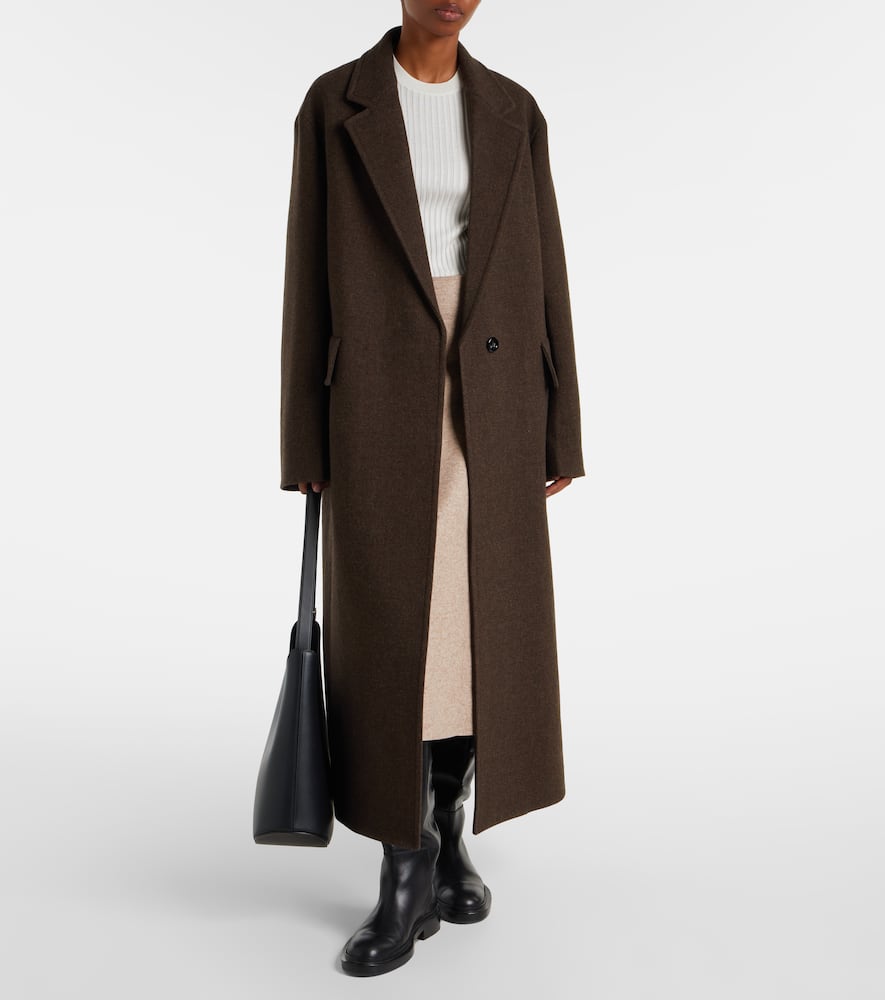 Jil Sander Oversized Wool Coat In Brown