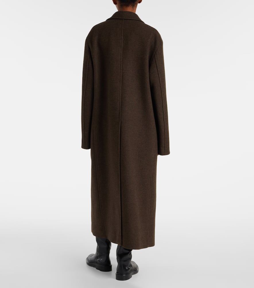 Jil Sander Oversized Wool Coat In Brown