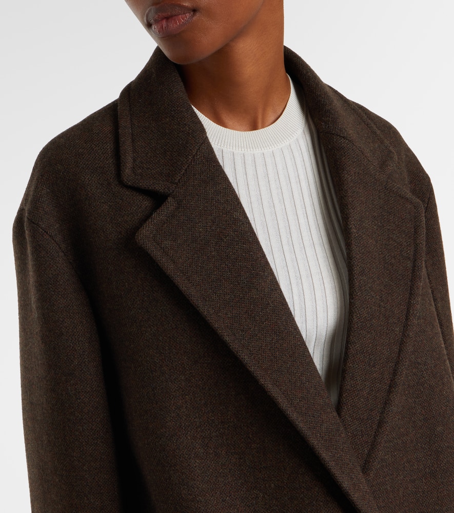 Jil Sander Oversized Wool Coat In Brown