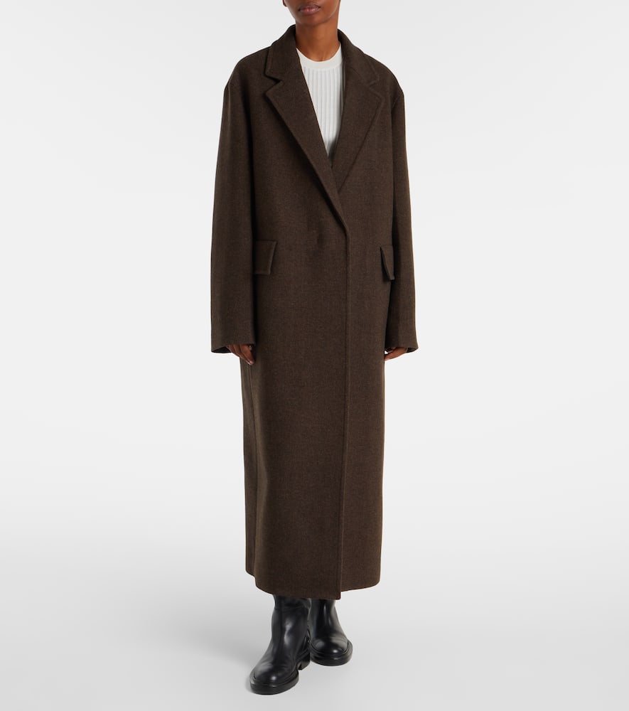 Jil Sander Oversized Wool Coat In Brown