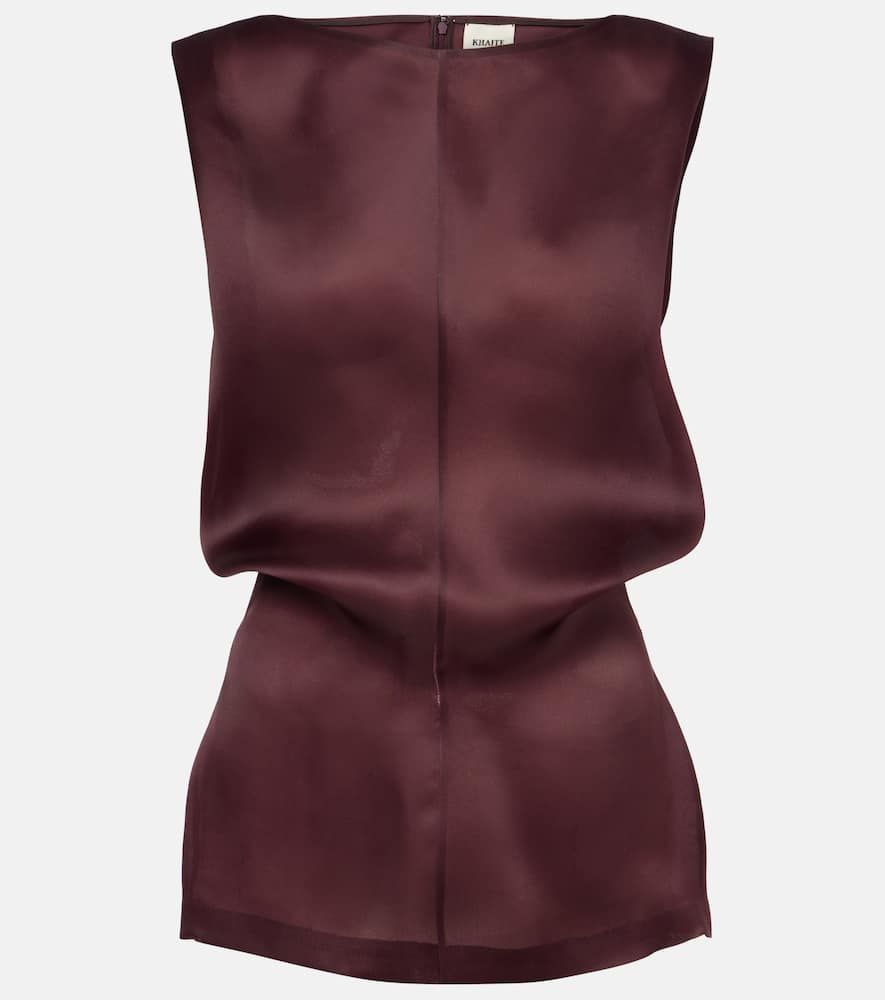 Khaite Toma Silk Minidress In Burgundy