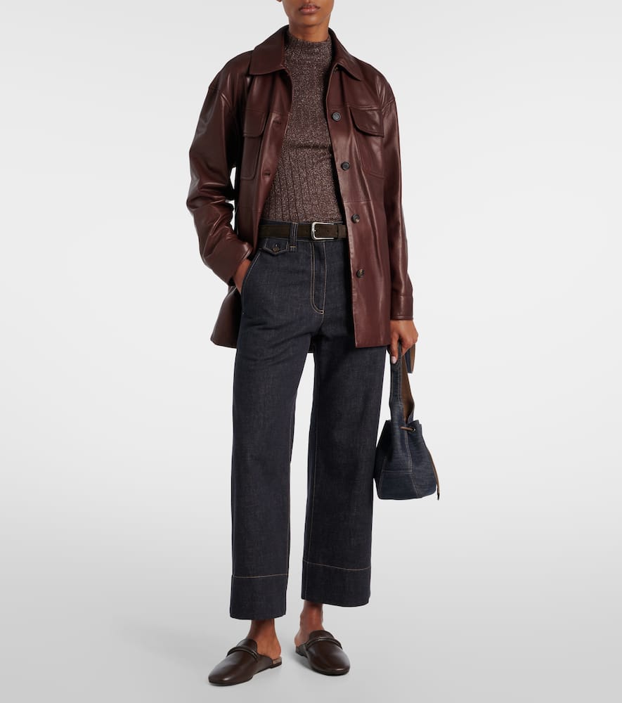 Brunello Cucinelli The Sartorial Square Jeans With Contrasting Stitiching In Black