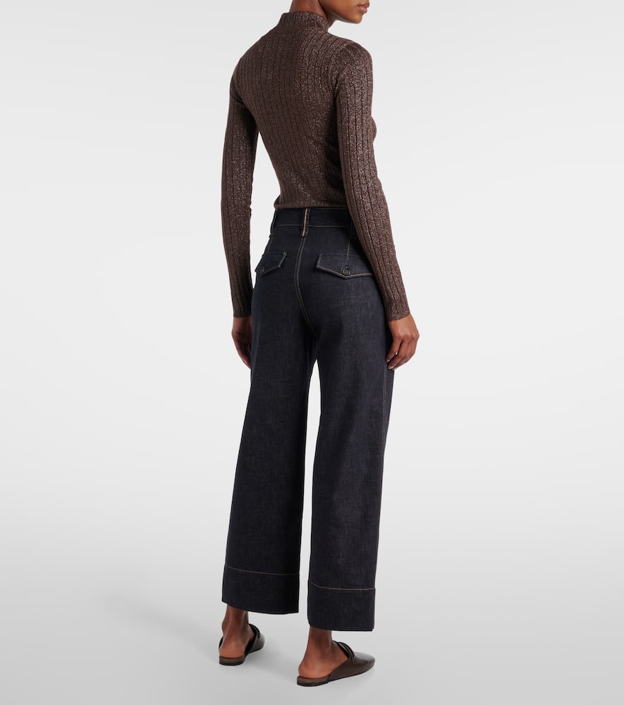 Brunello Cucinelli The Sartorial Square Jeans With Contrasting Stitiching In Black