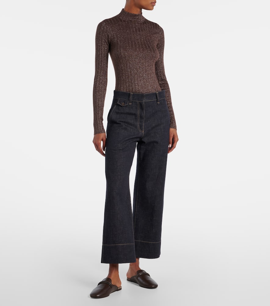 Brunello Cucinelli The Sartorial Square Jeans With Contrasting Stitiching In Black