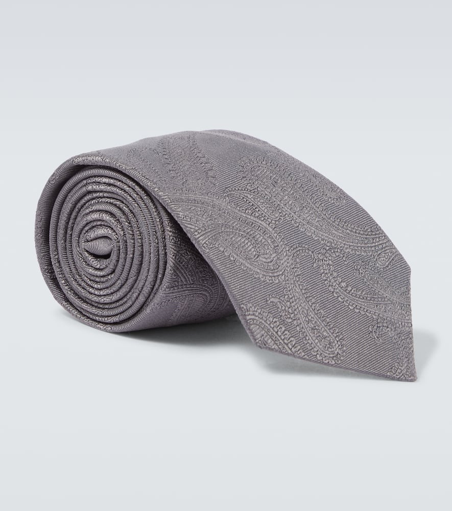 Paisley silk twill tie