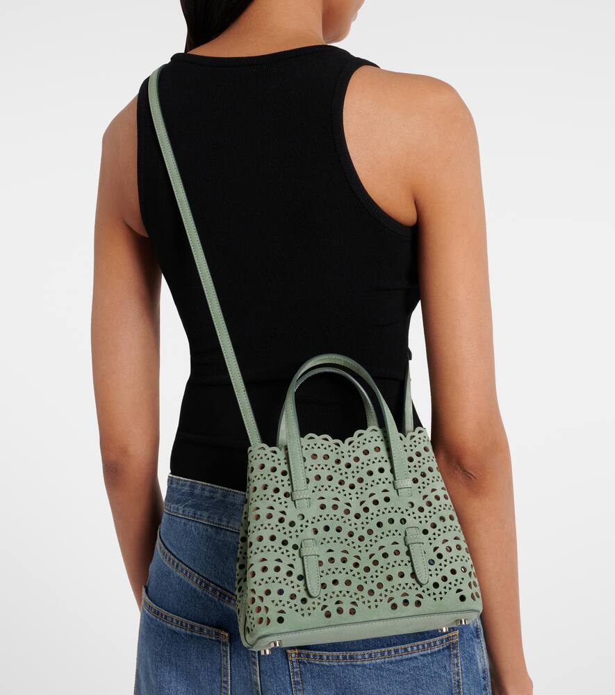 Shop Alaïa Mina 20 Small Leather Tote Bag