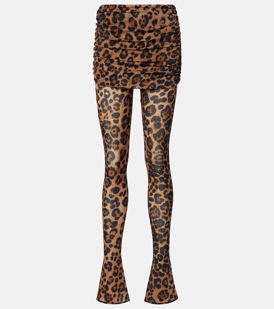 Leopard-printed jersey leggings