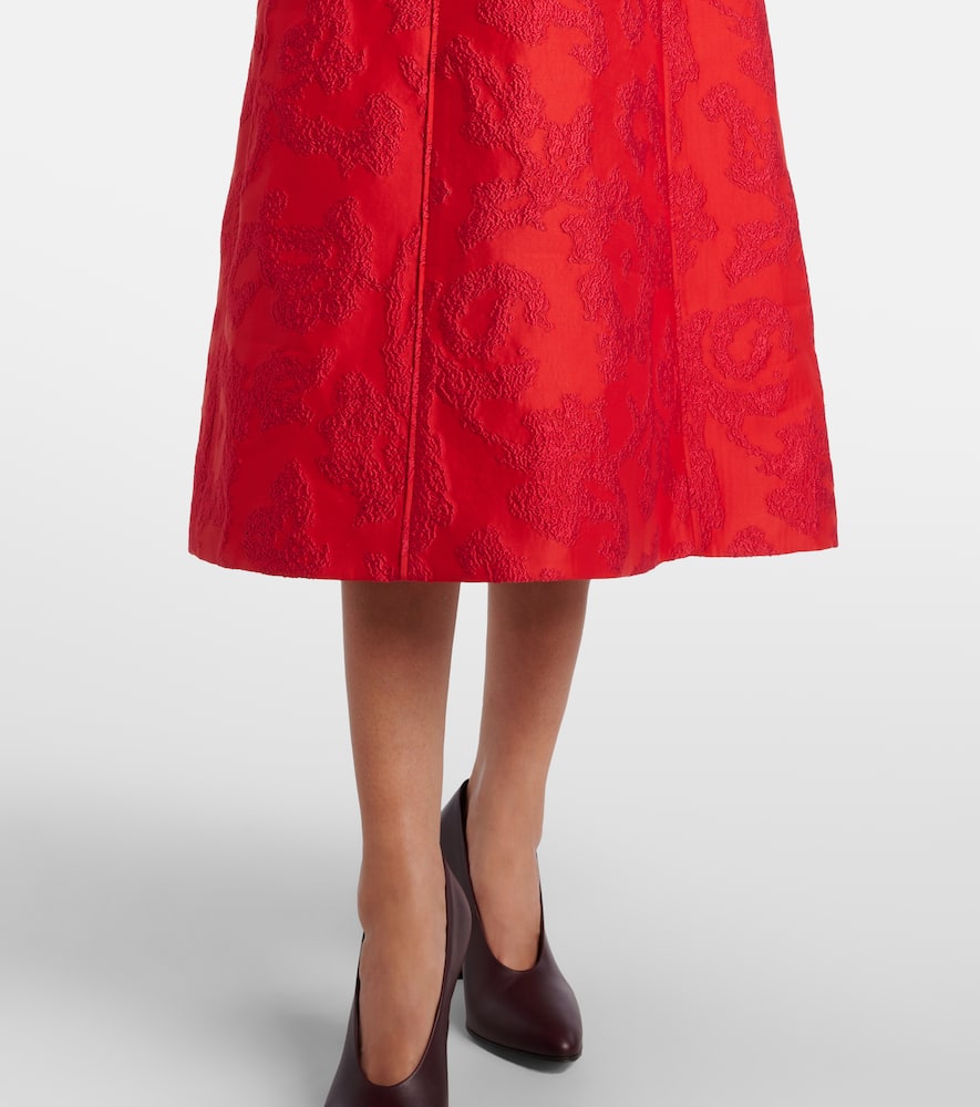 Emilia Wickstead Labrina Jacquard Bouclé Midi Dress In Red
