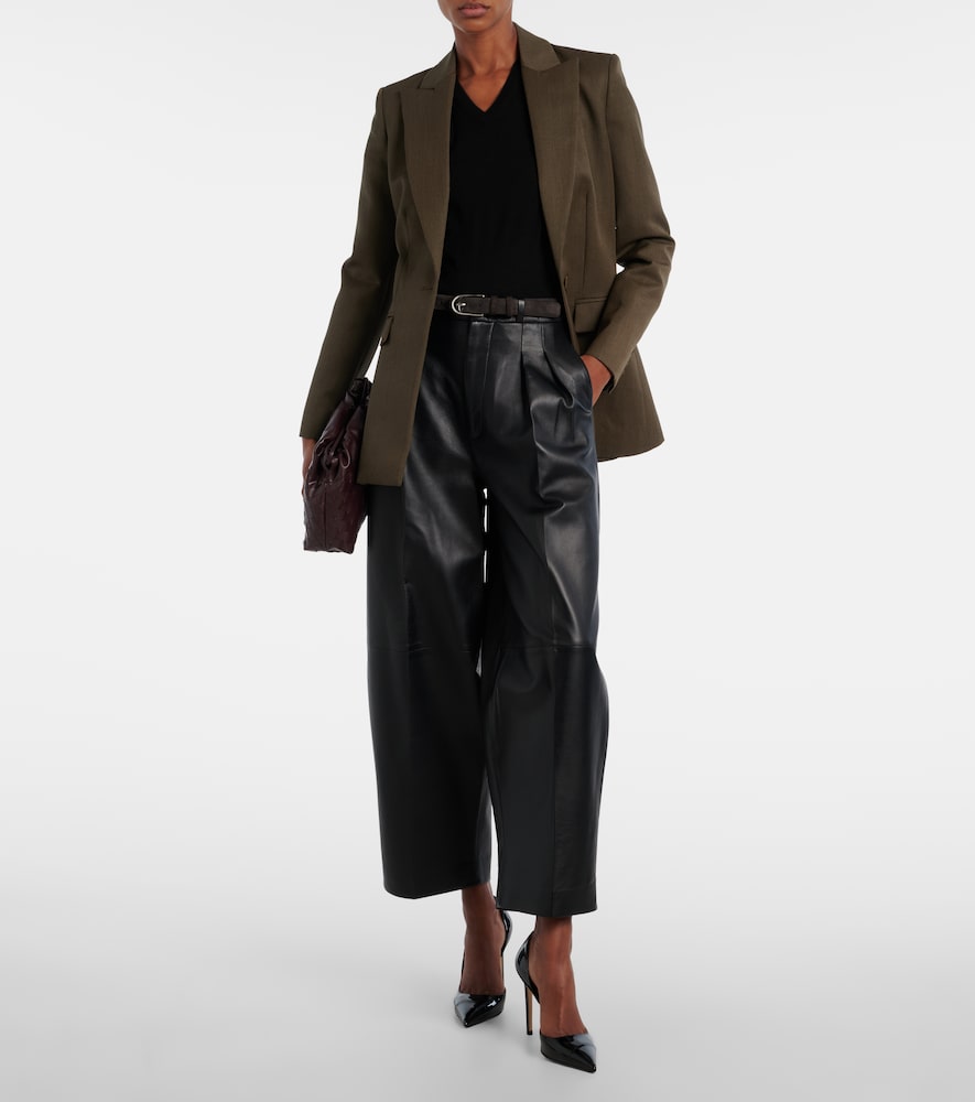 Altuzarra Dash leather barrel-leg pants