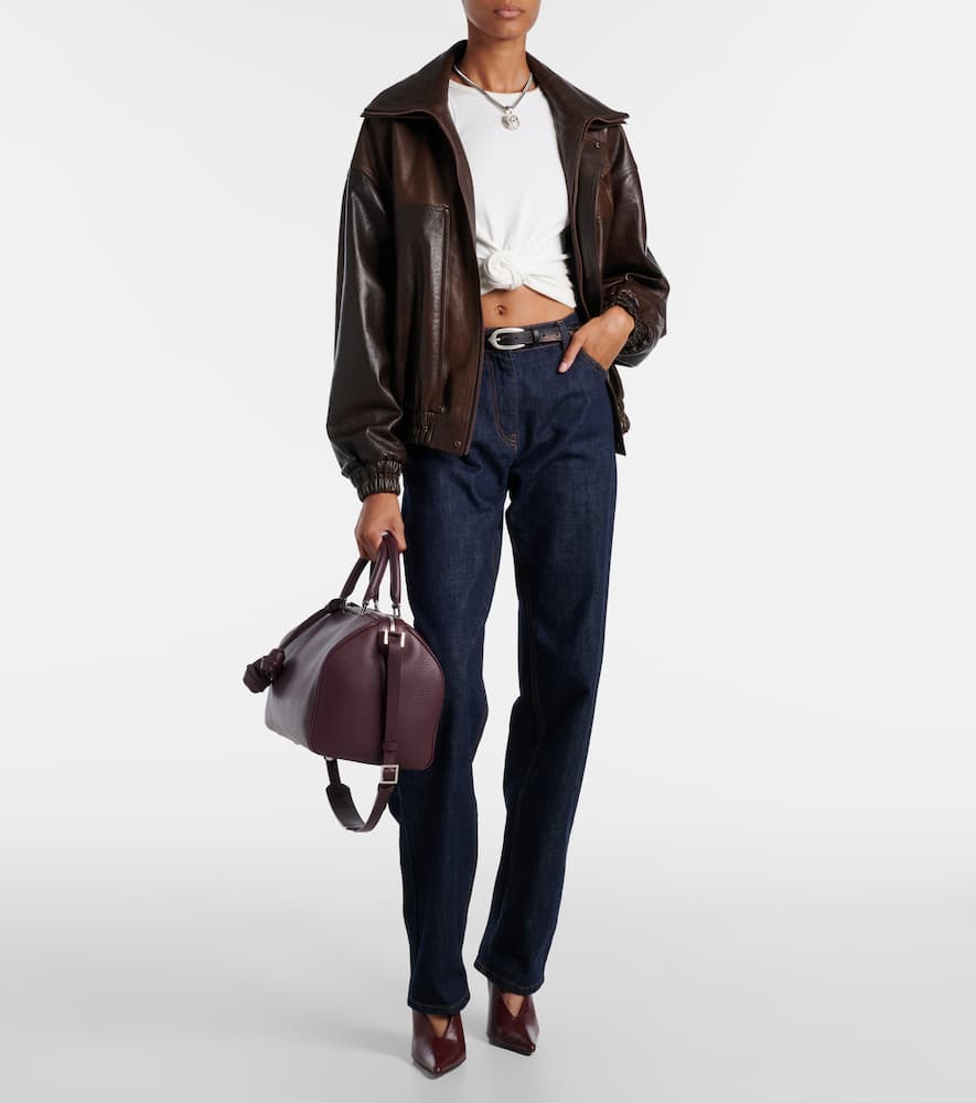 Magda Butrym Varsovia Leather Duffel Bag In Burgundy