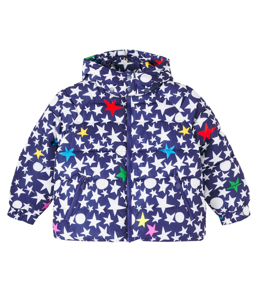 Stella Mccartney Printed Quilted Puffer Jacket In Blue