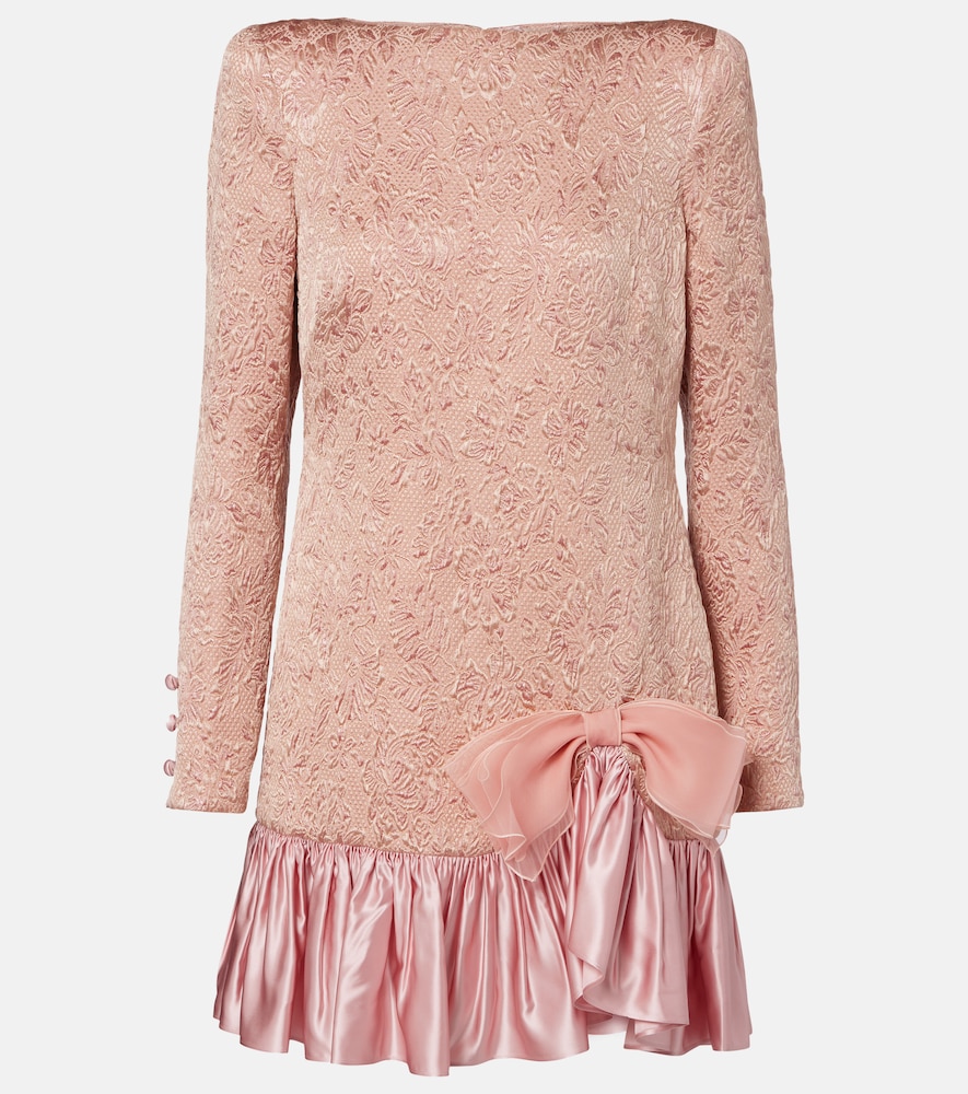 Valentino Women's Pink Wool And Silk-Blend Matelasse Minidress UK Size 6 - Mytheresa