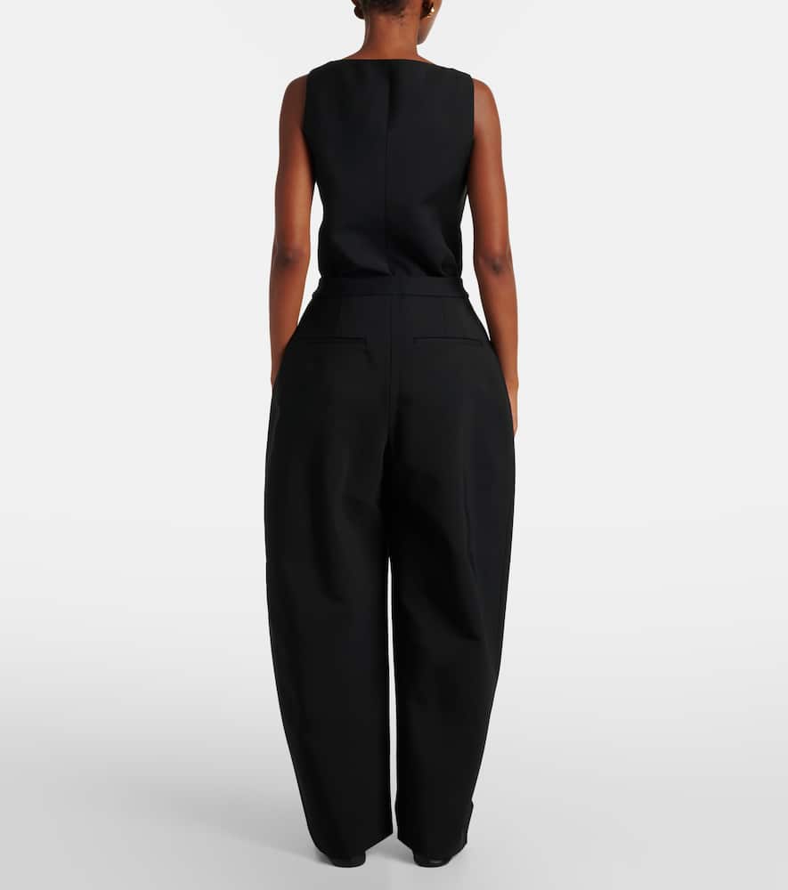 Rohe Róhe High-rise Crêpe Barrel-leg Pants In Black