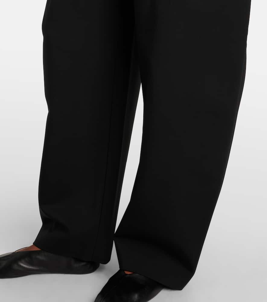 Rohe Róhe High-rise Crêpe Barrel-leg Pants In Black