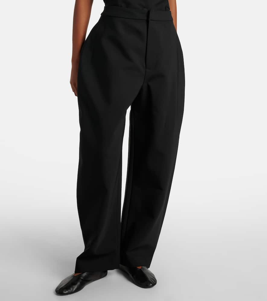 Rohe Róhe High-rise Crêpe Barrel-leg Pants In Black