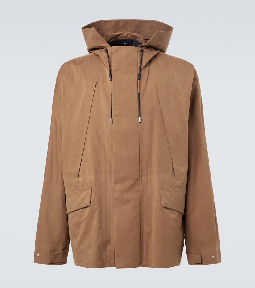 Loewe X On Hooded Technical Jacket In Brown